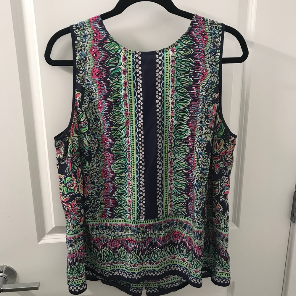 Lilly Pulitzer Silk Gold Button Blouse